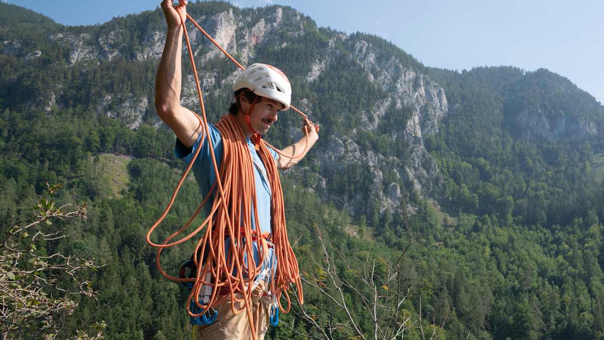 mit einem 70 Meter langen Einfachseil ist man fürs Felsklettern bestens ausgestattet