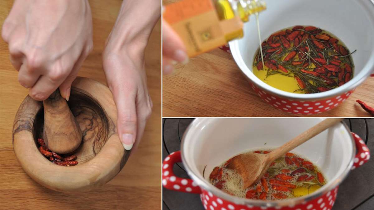 Rosmarin-Öl mit Chili gegen Muskelkater