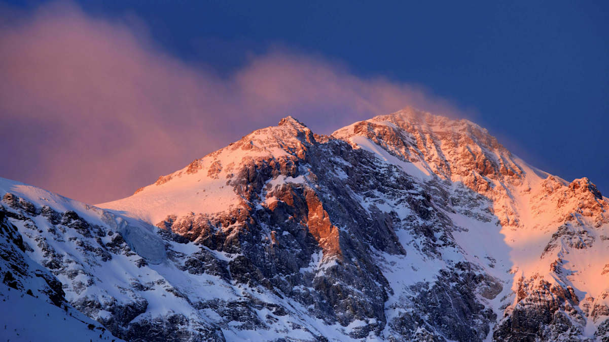 Sonnenuntergang in der Ortler-Gruppe in Südtirol