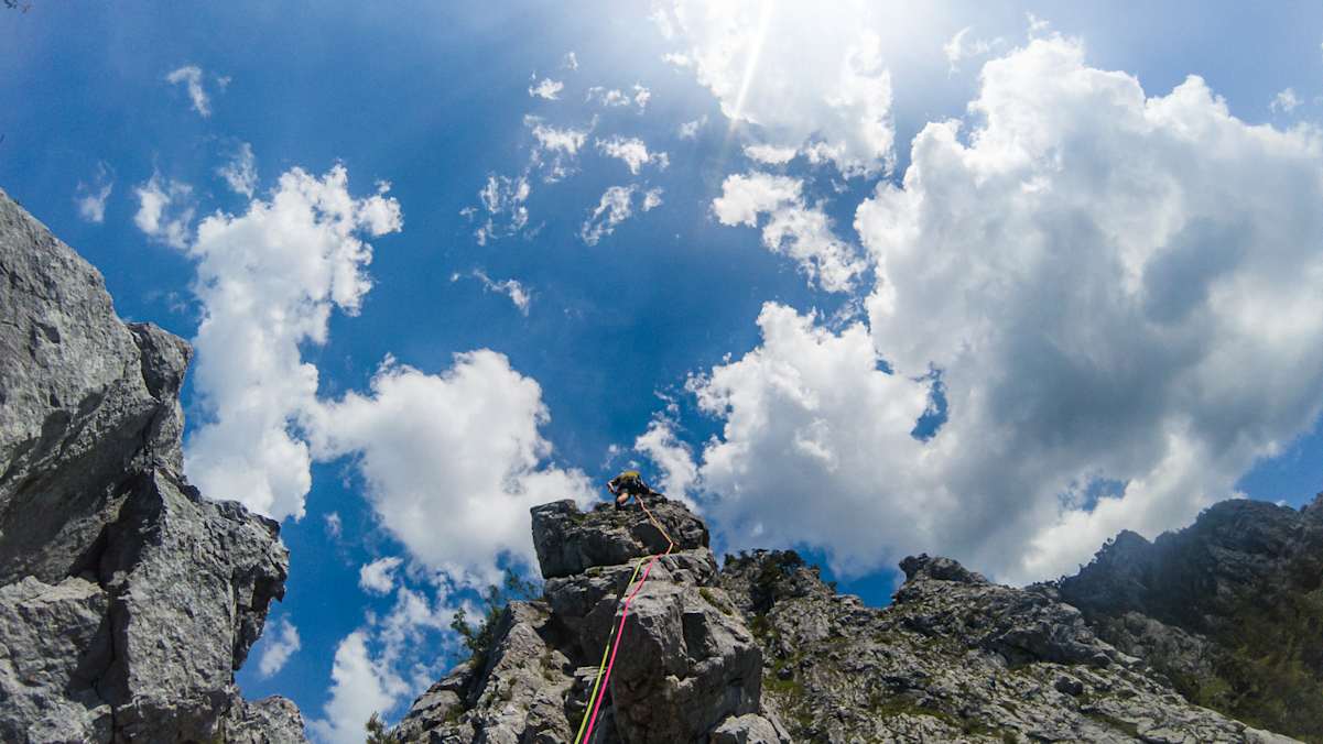 Mehrseillängenroute – Vorstieg