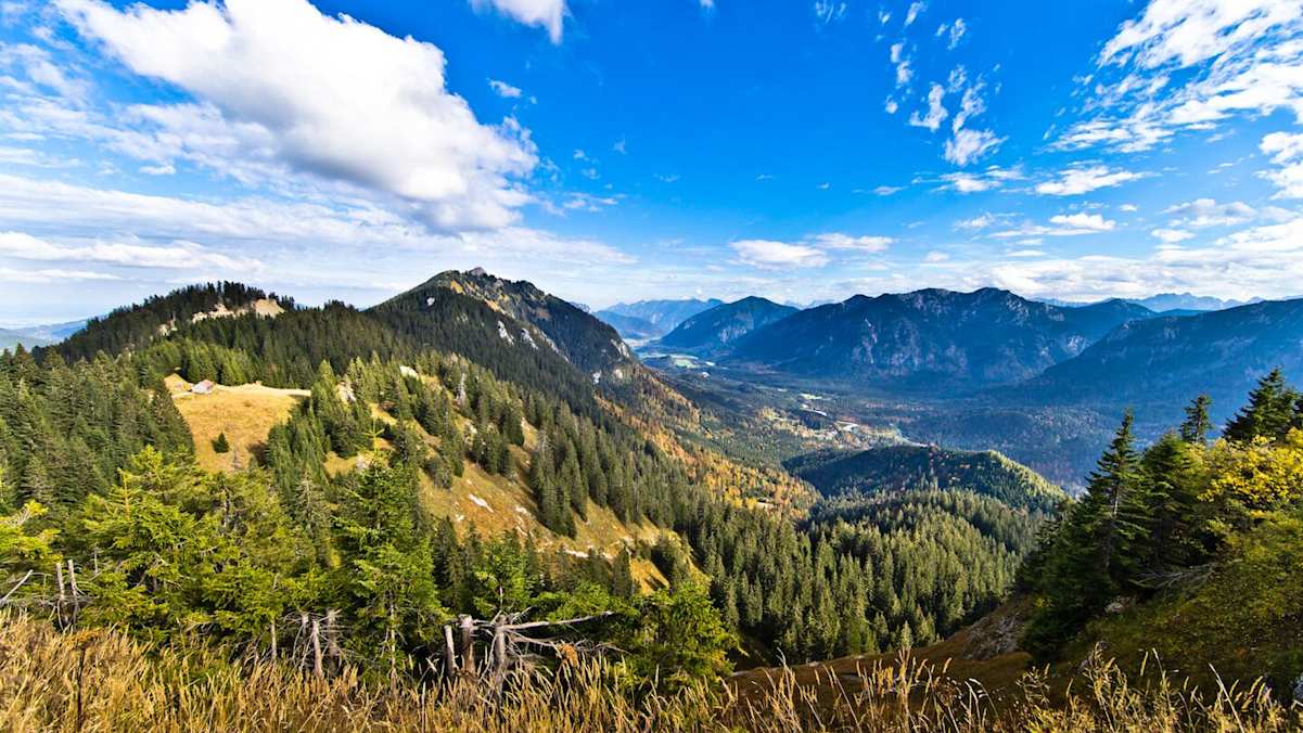 Aussicht vom Brunnenkopf ins Graswangtal