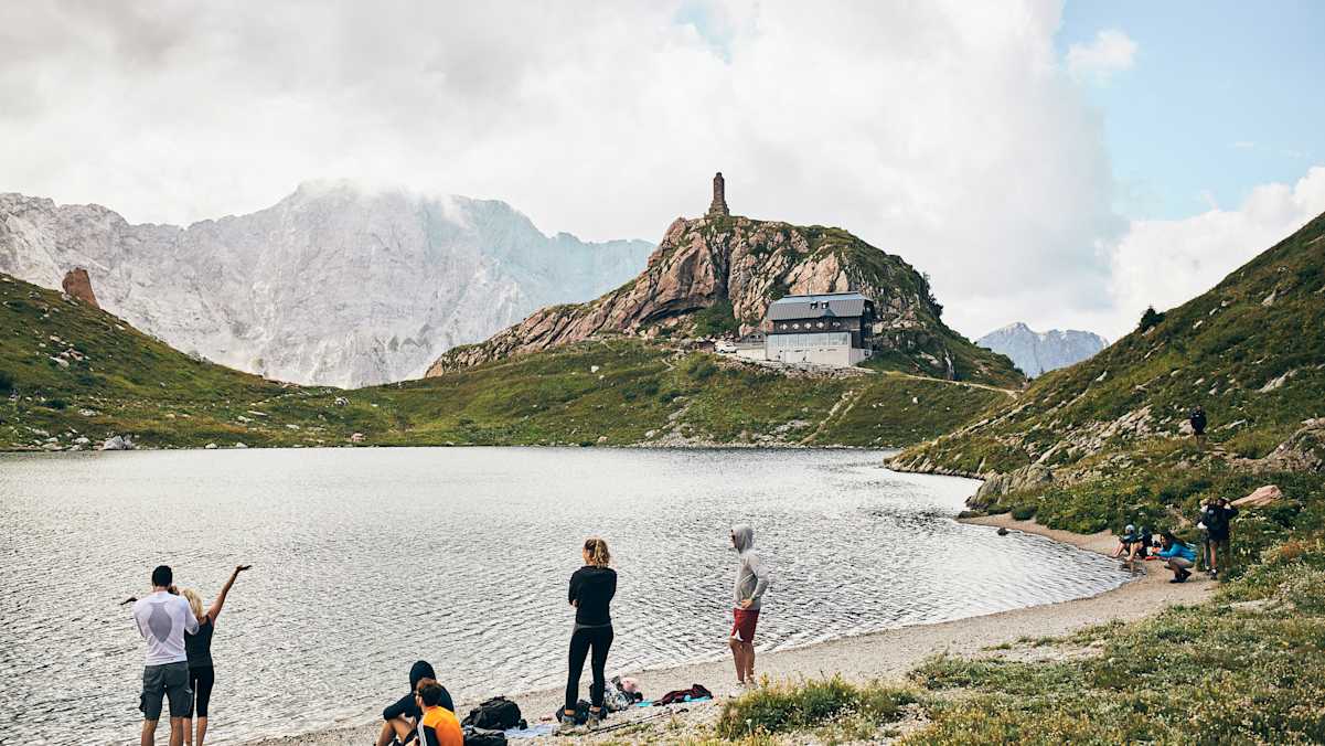 Der Wolayersee mit gleichnamiger Hütte