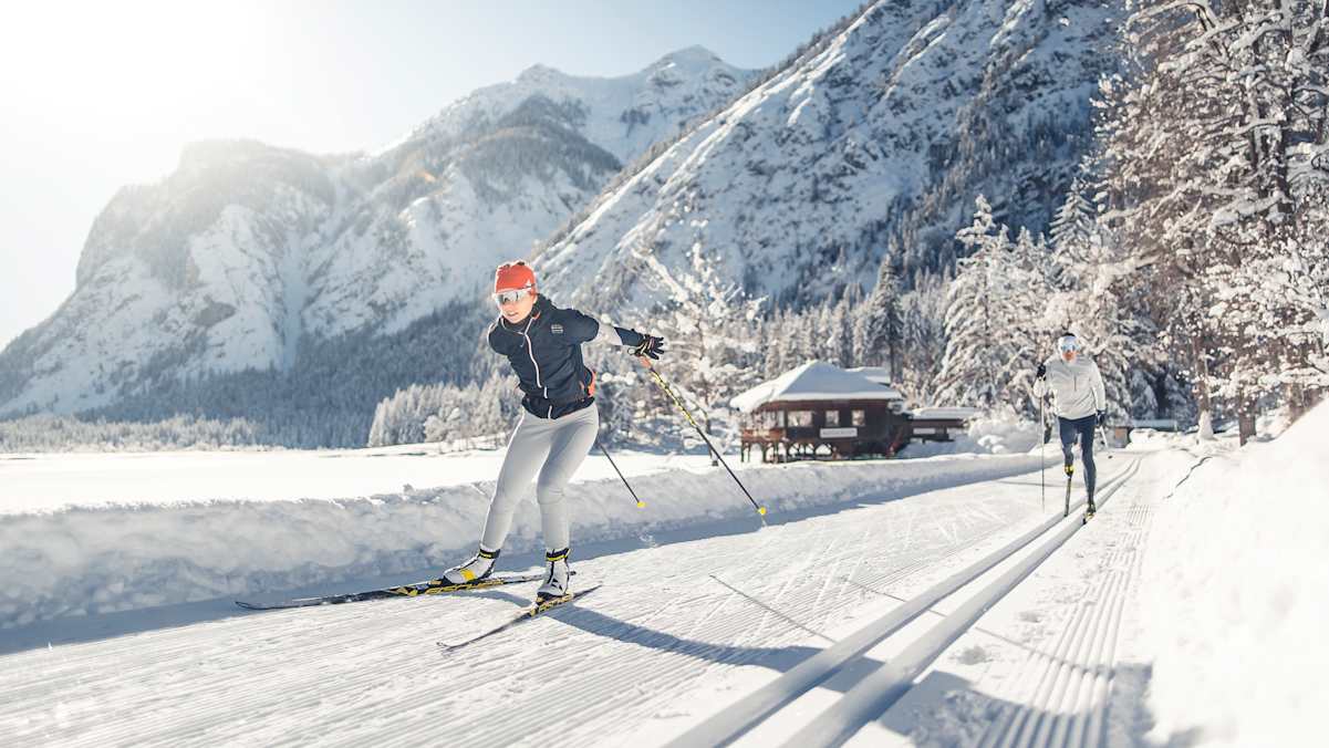 Langlaufloipe direkt am Toblacher See