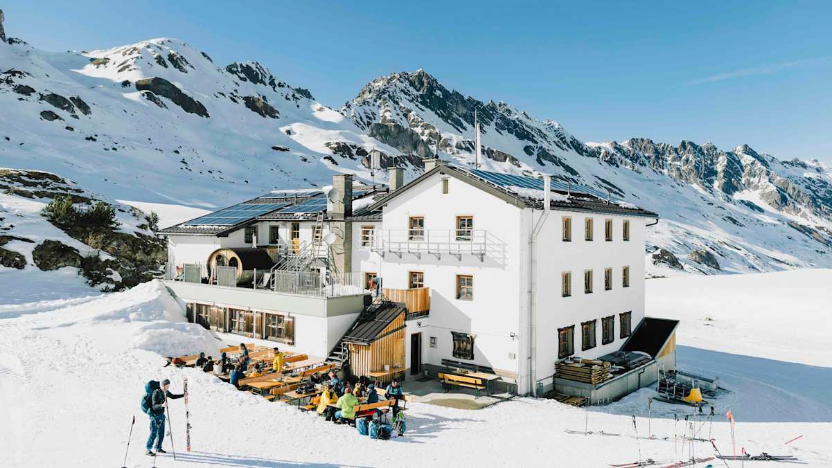 Die Heidelberger Hütte ist ein guter Stützpunkt für zahlreiche Skitouren in der Silvretta.