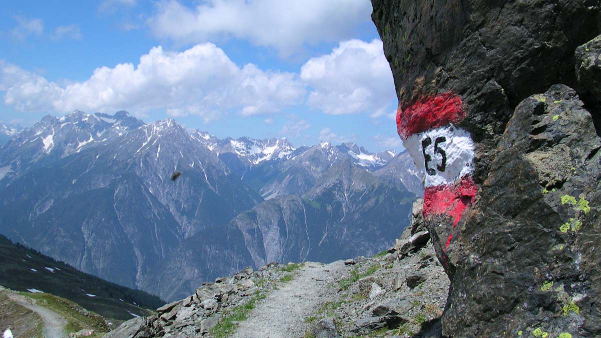 Immer noch am E5 - Am Vent Blick Richtung Lechtaler Alpen