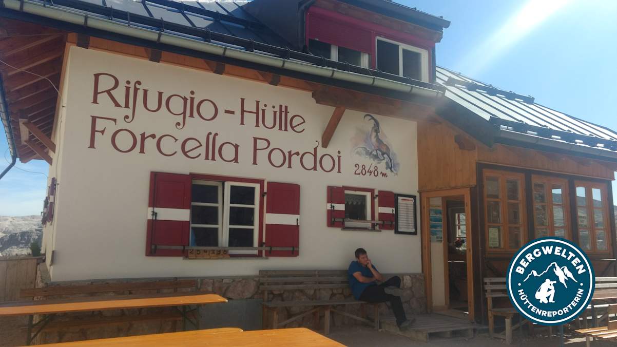 Das Rifugio Forcella Pordoi auf 2.848 m.