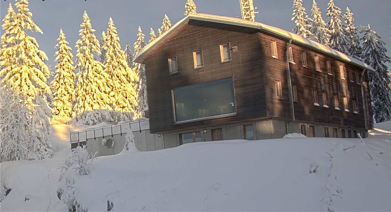 Das Schutzhaus Falkenstein im Winter