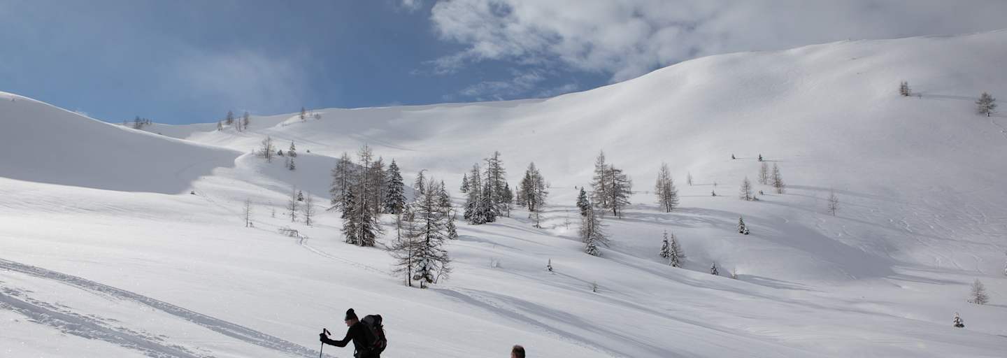 Skitourengeher am Weg aufs Kreuzeck
