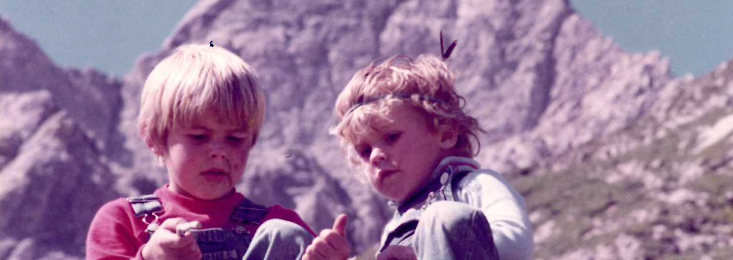 Christoph Schimpfössl als Kind vor der Paseierspitze