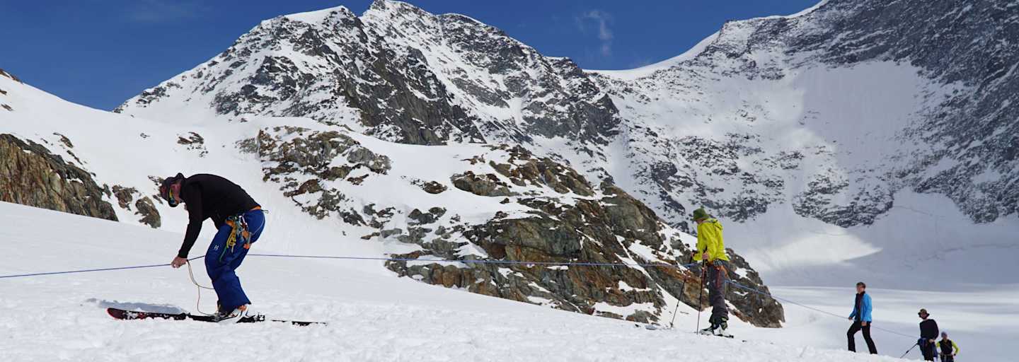 Spaltenrettung am Gletscher: Mannschaftszug