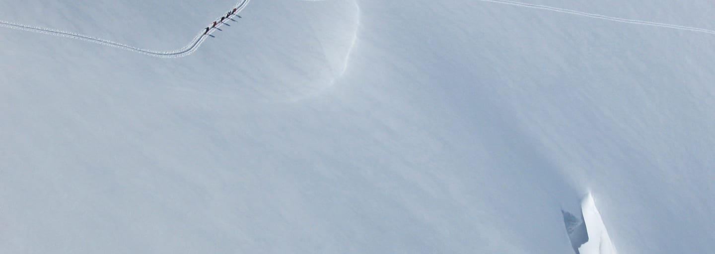 Skihochtour am Gletscher: Gletscherspalte