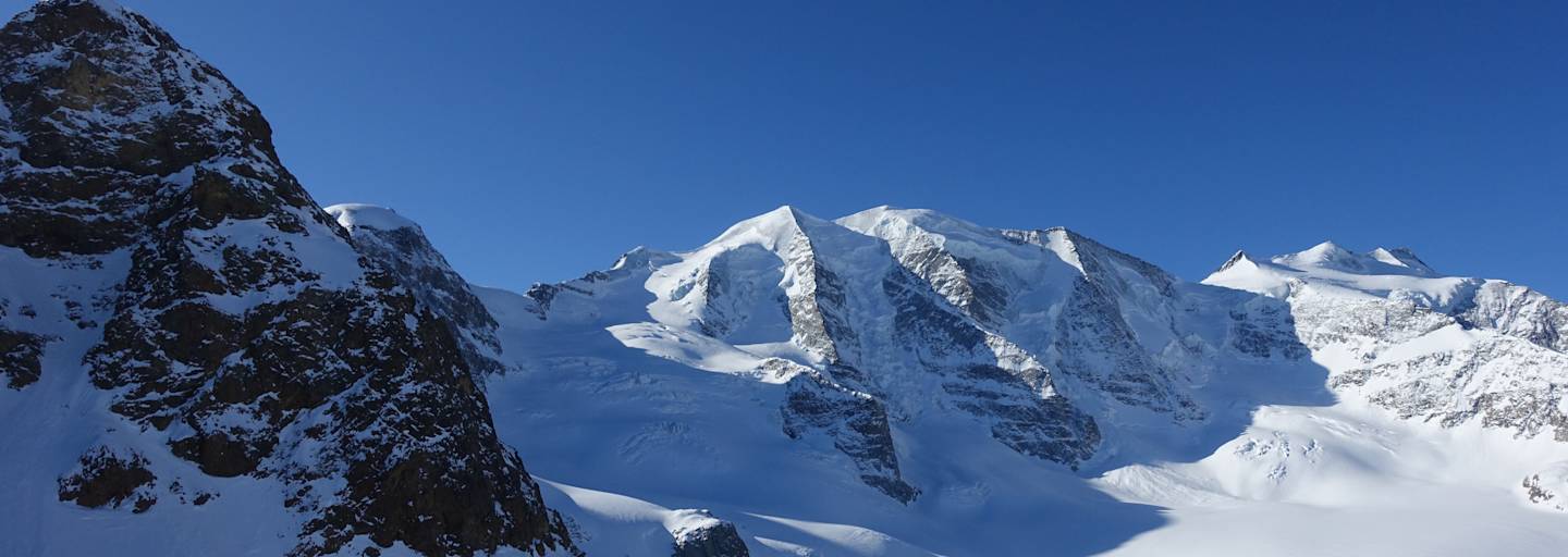 Das Engadin und seine imposante Bergwelt: Der Piz Palü von der Diavolezza aus gesehen.