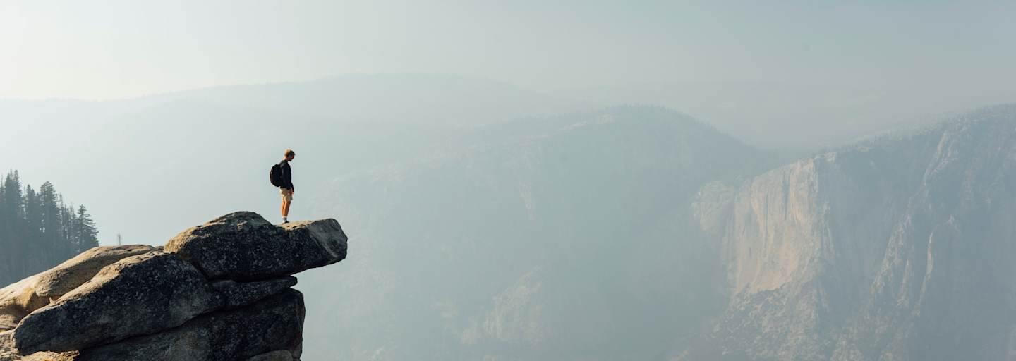 Wandern eröffnet neue Perspektiven, doch es will gut vorbereitet sein. Glacier Point, Yosemite Valley