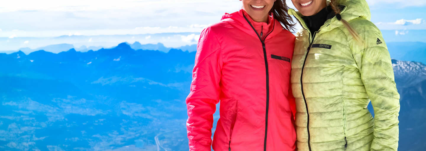 Auf dem Weg zum Mont Blanc: Maggy und Anja am Refuge du Goûter
