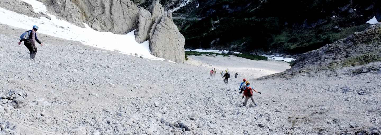 Bergsteiger im freien Gelände