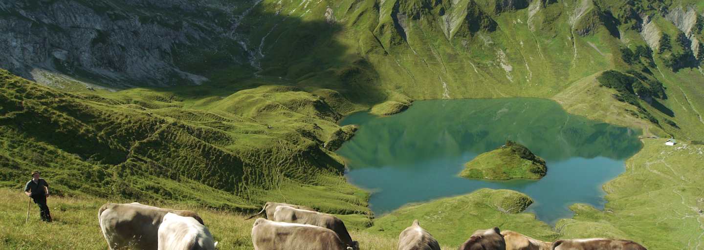 Der Schrecksee mit Alpwirtschaft