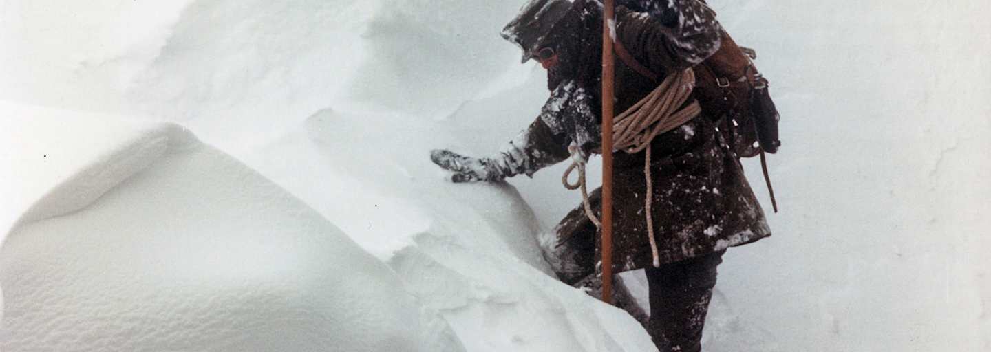 Beim Aufstieg auf den Schweizer Berg Säntis