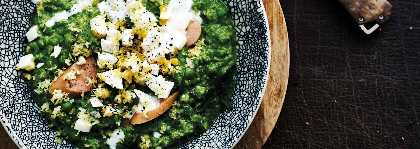 Outdoor-Rezept Erbsensuppe