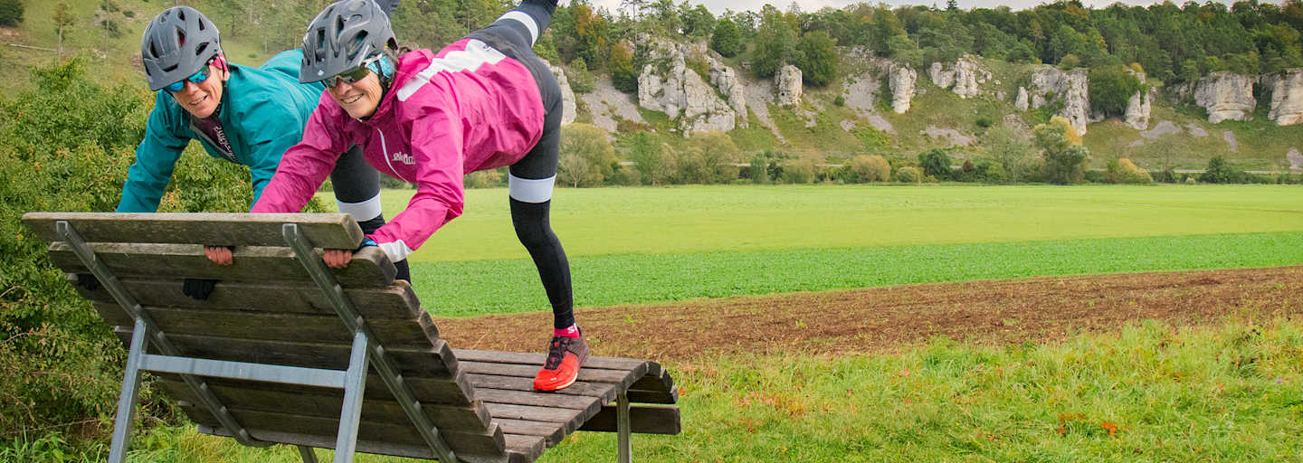 Corinne und Fränzi aus der Schweiz haben Franken auf dem Bike erkundet