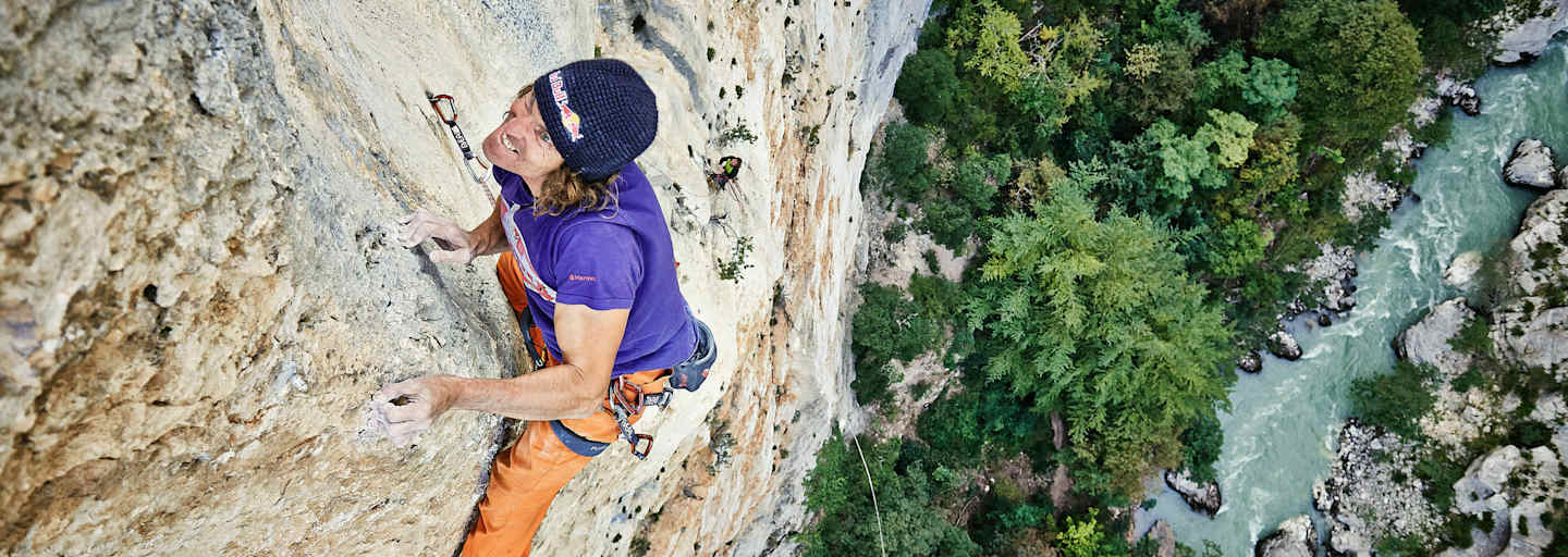 Stefan Glowacz klettert in der Verdonschlucht