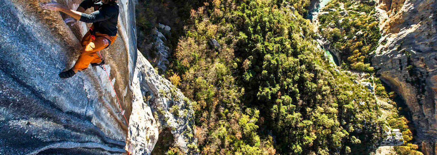 Stefan Glowacz beim Klettern in Verdon