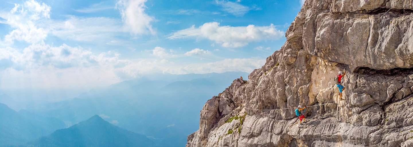 Über den Bert Rinesch-Klettersteig auf den Gipfel des Grossen Priel