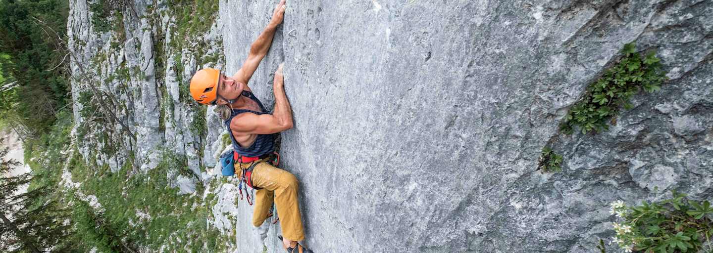 Heinz Zack im Klettergarten Sonnenplatten Scharnitz