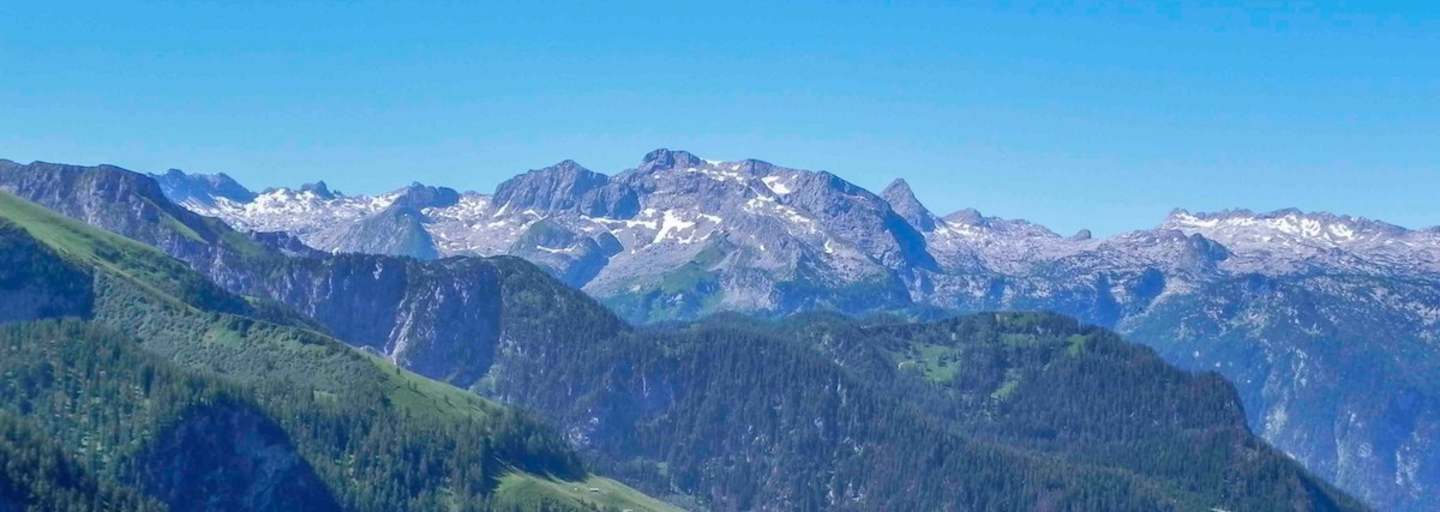 Blick vom Kamm am Jenner zum Steinernen Meer