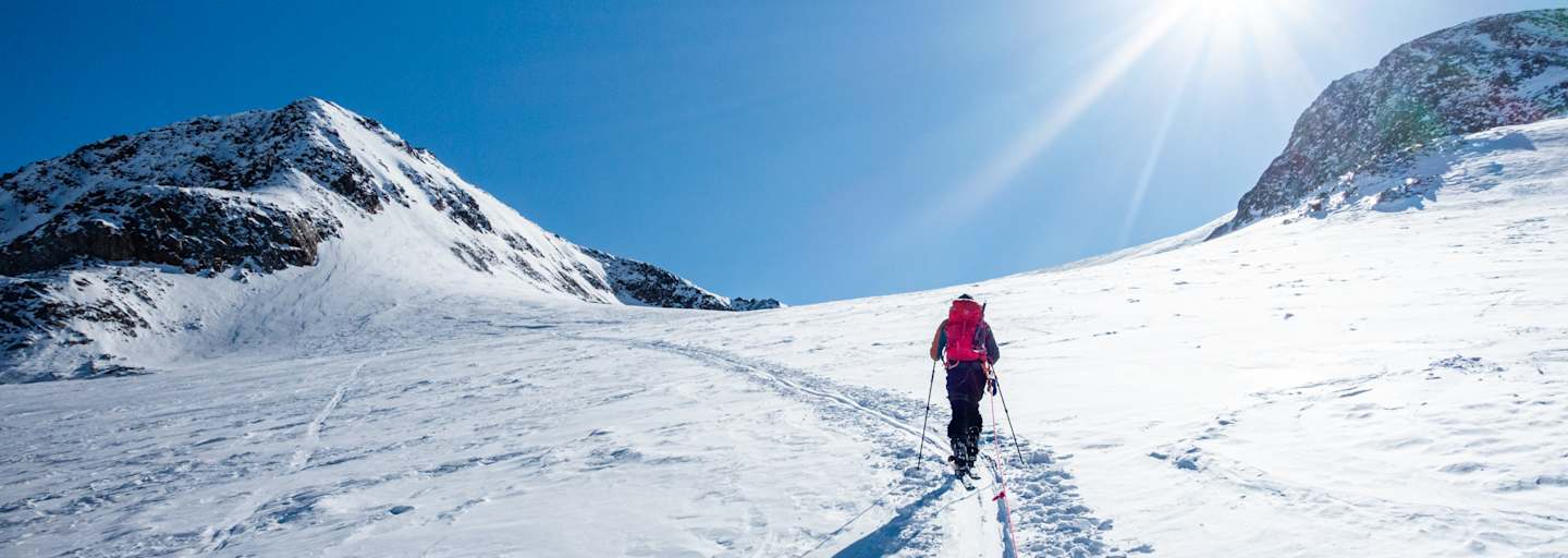 Skitourengeher am Weg auf den Similaun
