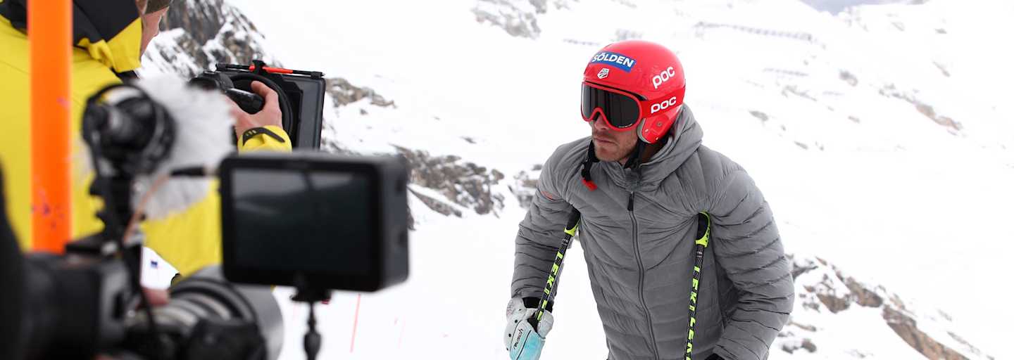 Bode Miller bei Dreharbeiten