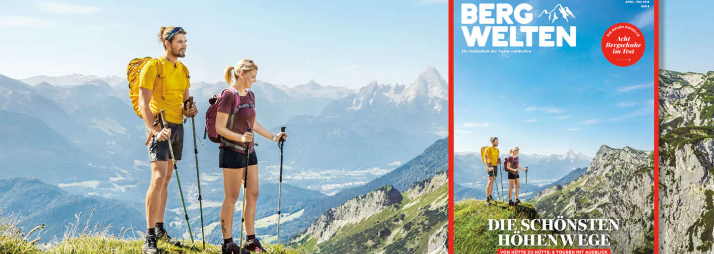 Cover des Bergwelten Magazins (April/Mai 2018)