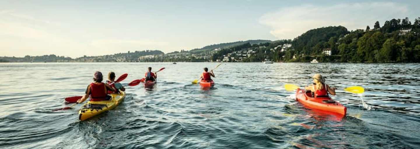 Mit den Kajaks am Vierwaldstättersee.