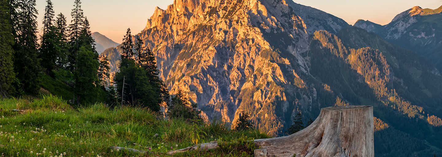 Der Kleine und Große Ödstein im Abendlicht 