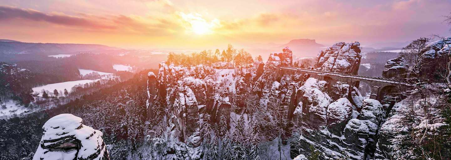 Basteibrücke im Winter - Nationalpark Sächsische Schweiz