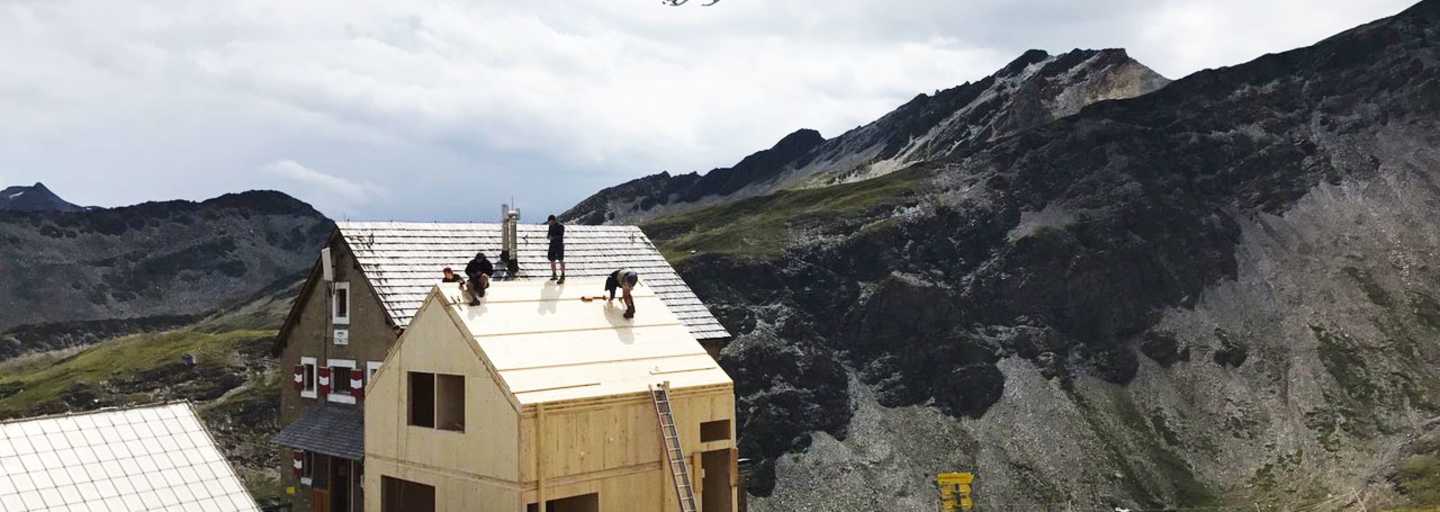 Bauarbeiten auf der Salmhütte am Großglockner in Kärnten
