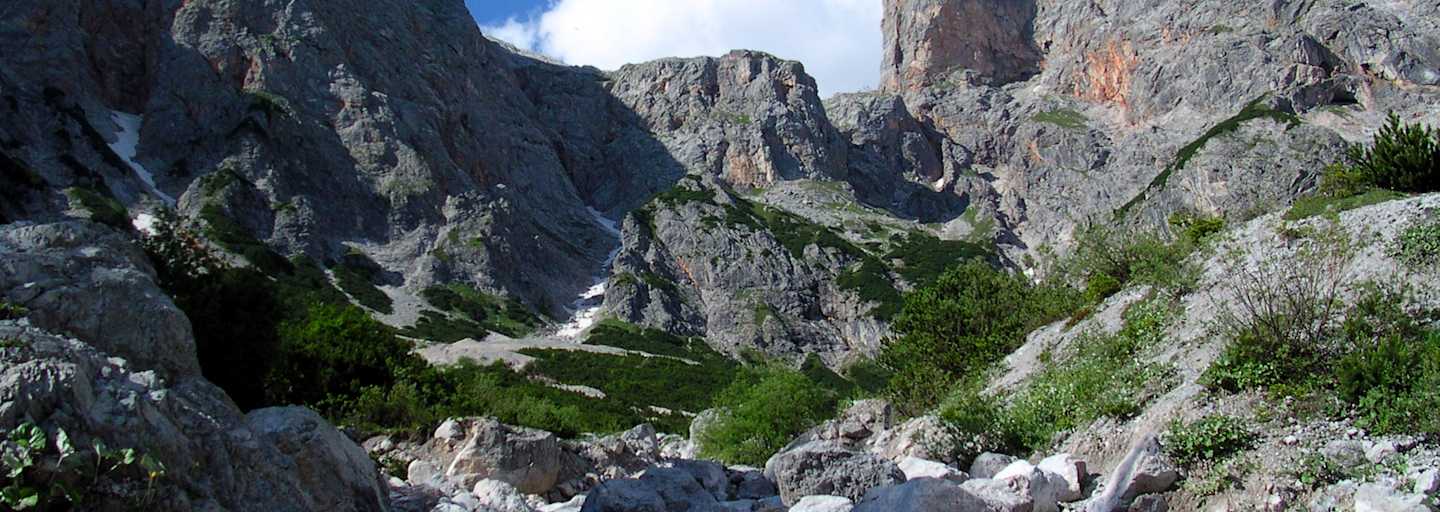 Steiler Abstieg vom Riemannhaus