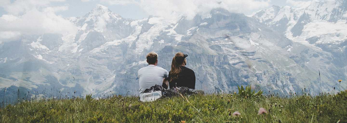 Paar, Berg, Aussicht, Bergliebe