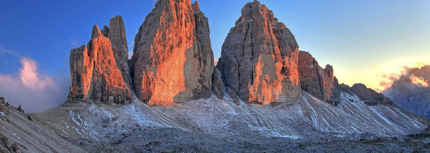 Drei Zinnen in den Sextner Dolomiten in Südtirol