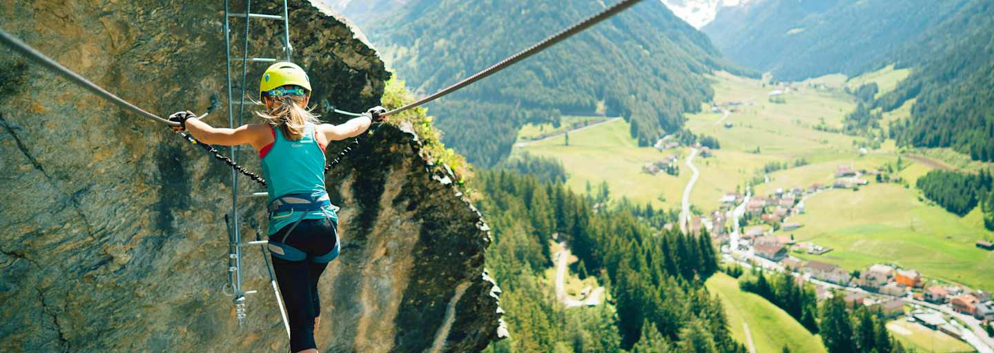 Seilbrücke des Peter-Kofler-Steigs in Tirol