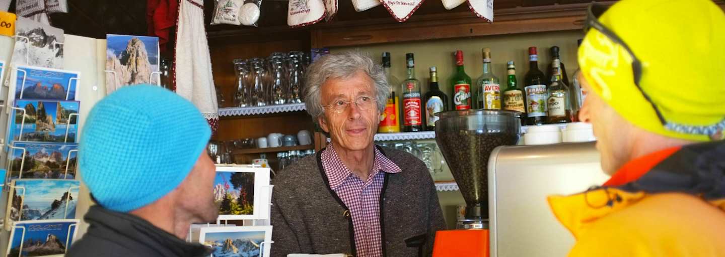 Enrico „Heini“ Demetz von der Toni-Demetz-Hütte in den Dolomiten