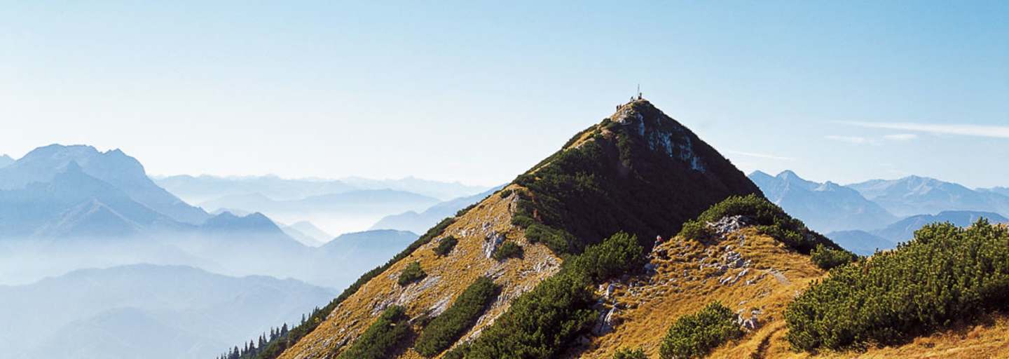 Am Gipfel des Gamssteins in den Nördlichen Kalkalpen in Niederösterreich