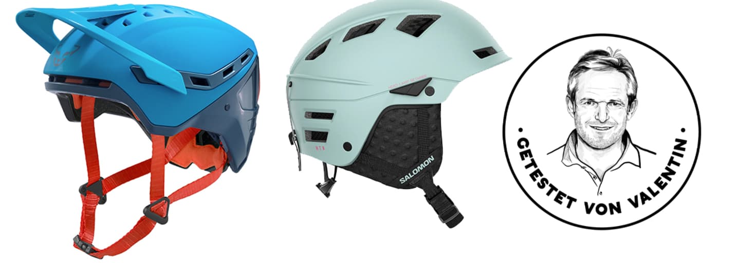 Die Skitourenhelme DYNAFIT TLT und SALOMON MTN LAB