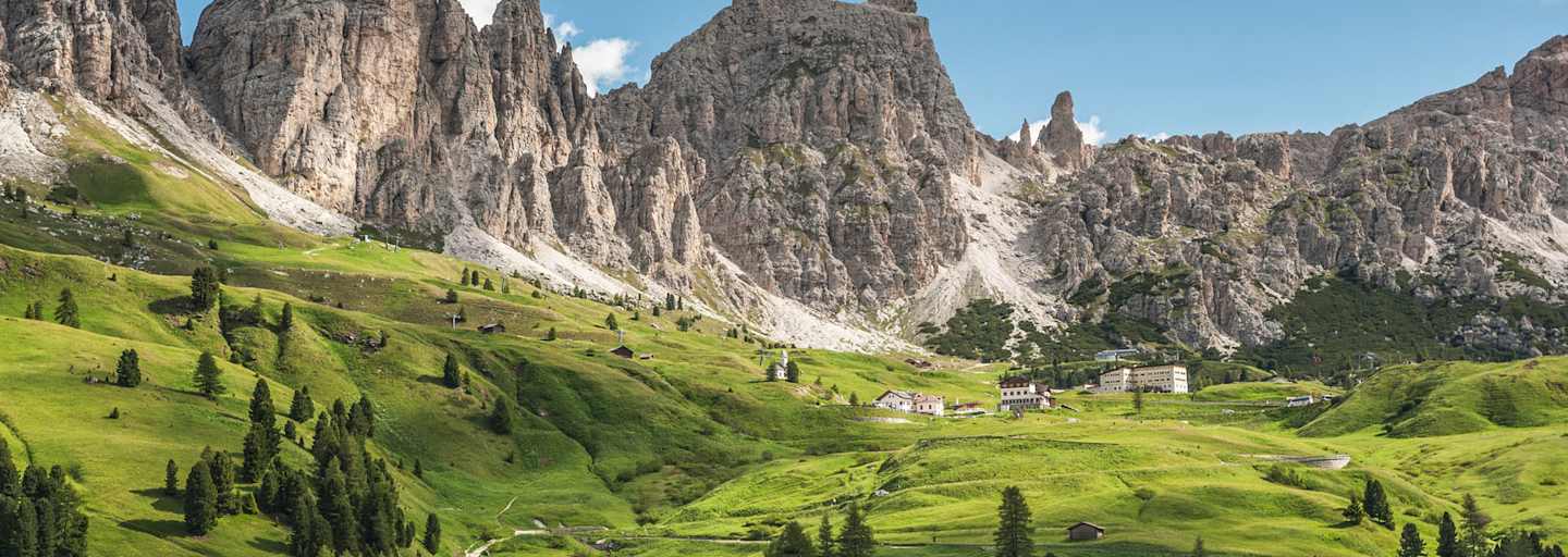 Alpenüberquerung: Grödner Joch in Südtirol