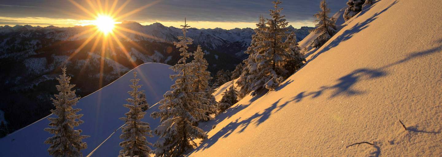 Winterlandschaft am Grünten in den Allgäuer Alpen in Bayern