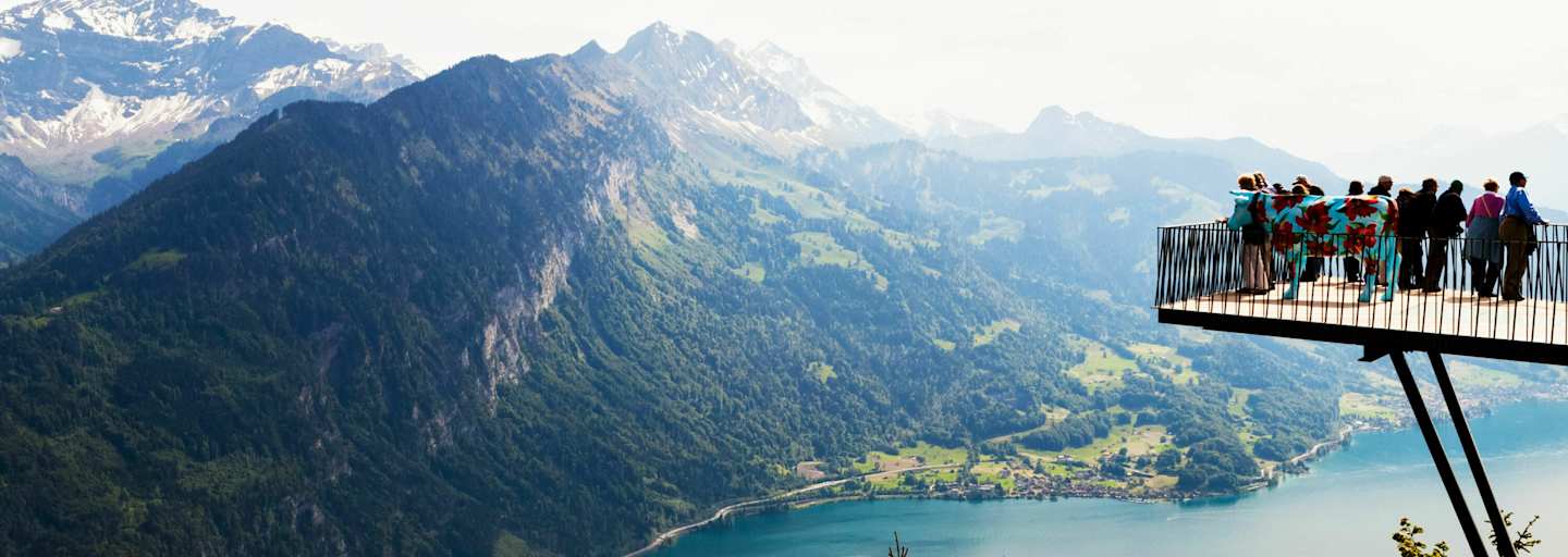 Aussichtsplattform am Harder Kulm bei Interlaken im Berner Oberland