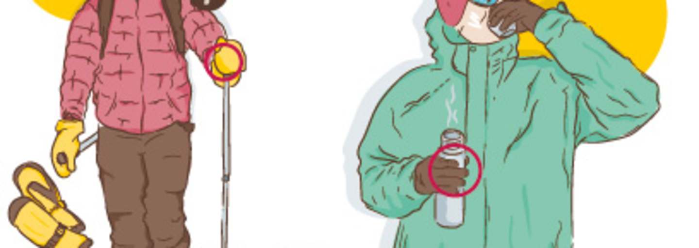 Erfrierungen schützen Bergwelten Illustration