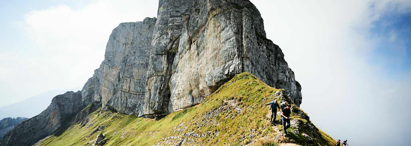 Das Bergmassiv Pilatus bei Sonnenschein