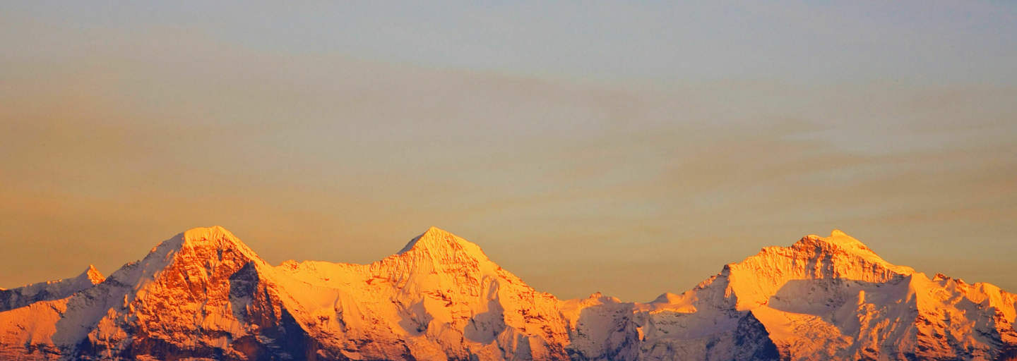 Dreiergruppe: Eiger, Mönch und Jungfrau in den Berner Alpen in der Schweiz