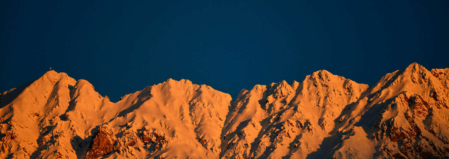 Kemacher im Karwendel: Blick auf die Nordkette bei Innsbruck in Tirol