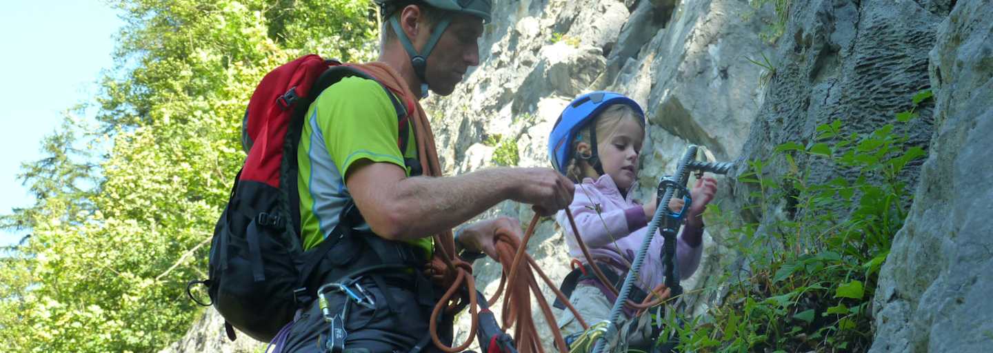 Am Klettersteig mit Kind